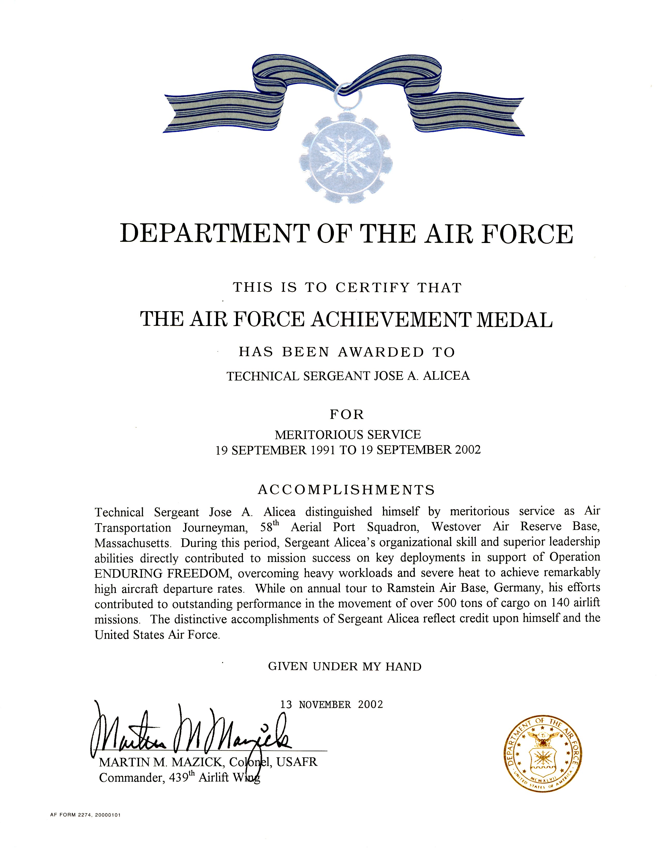 Air Force Achievement Medal